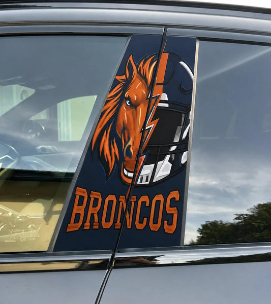 Denver Broncos Car Pillar Wrap - Universal Fit - 2