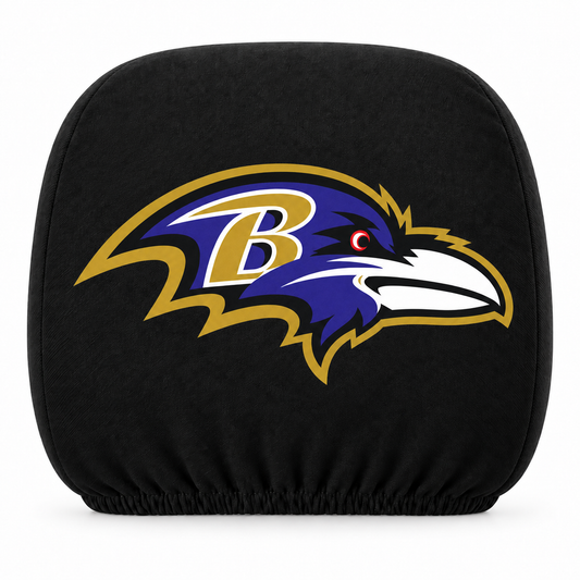 Baltimore Ravens car headrest cover, Style 1 logo design, white background