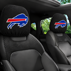 Buffalo Bills car headrest cover, Style 1 logo design, installed in car