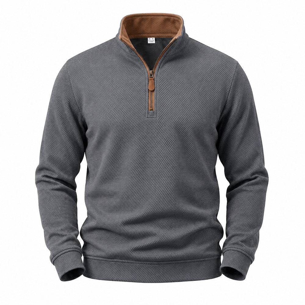 Crest fleece-lined quarter-zip pullover in Dark Gray