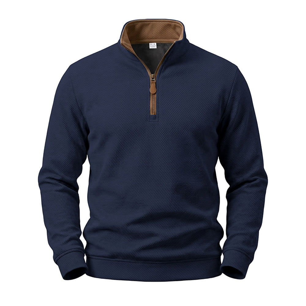 Crest – Men's Fleece-Lined Waffle-Knit Quarter-Zip Pullover