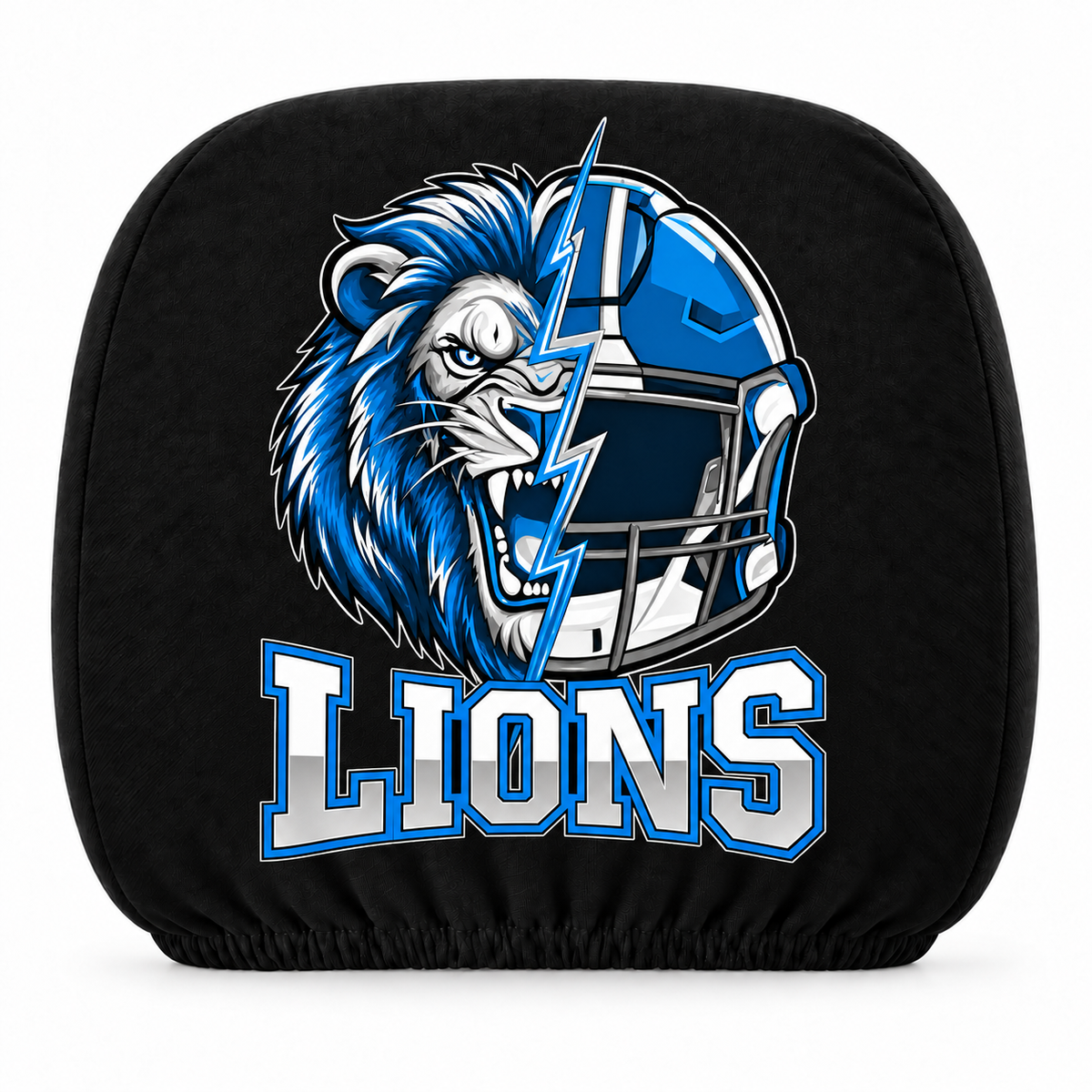 Detroit Lions - Double-sided printed car headrest covers – suitable for all seasons