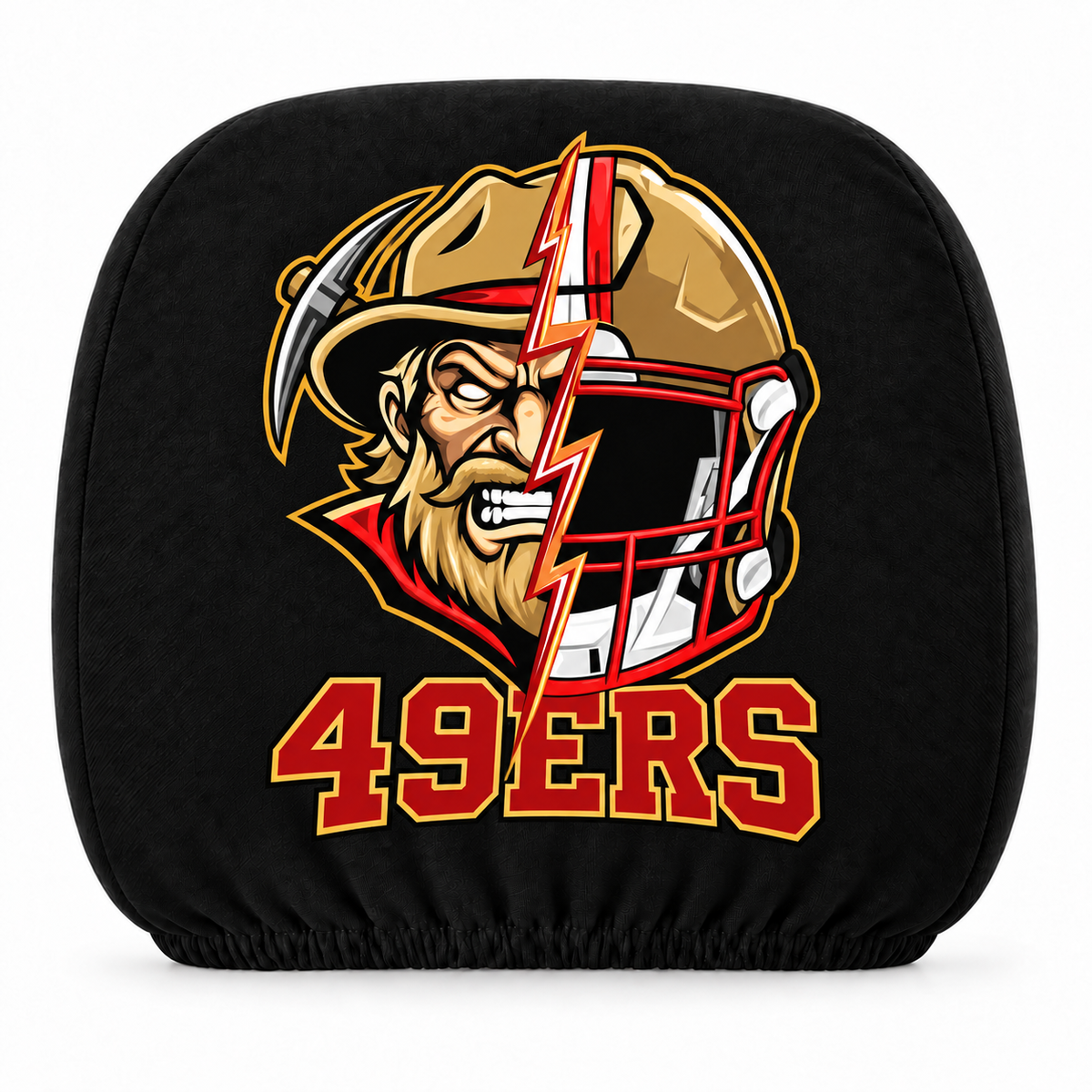 San Francisco 49ers - Double-sided printed car headrest covers – suitable for all seasons