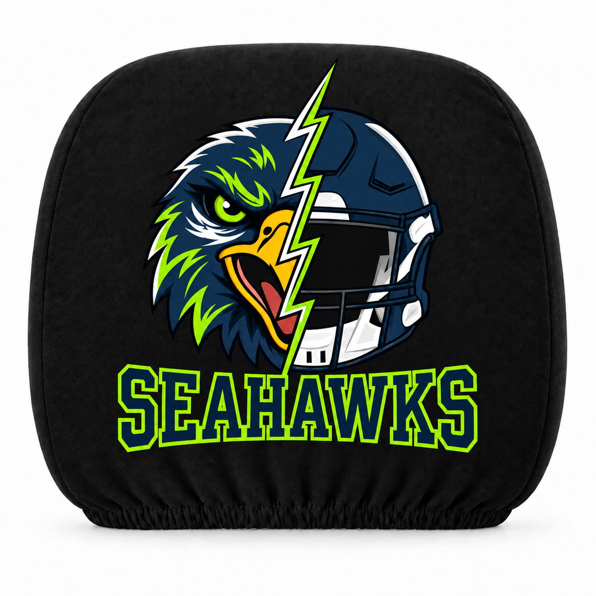 Seattle Seahawks - Double-sided printed car headrest covers – suitable for all seasons